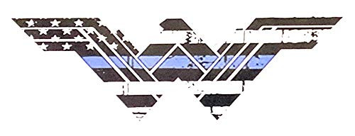 2 Pack Thin Blue Line Tattered Flag Wonder Woman Decal Sticker