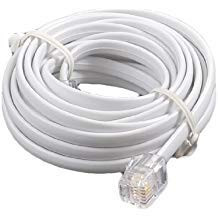 JDYYICZ Telephone Male to Male RJ11 Plug Adapter Cable, 10 Foot Long for Landline Telephone, White