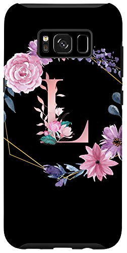 Galaxy S8Plus Monogram Personalized Floral Capital L Initial Letter Case