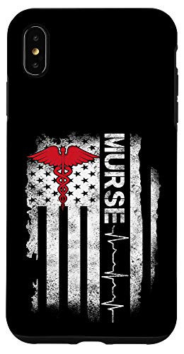 iPhone XS Max Murse Nurse American Flag PACU L and D PICU Registered RN Gifts Case