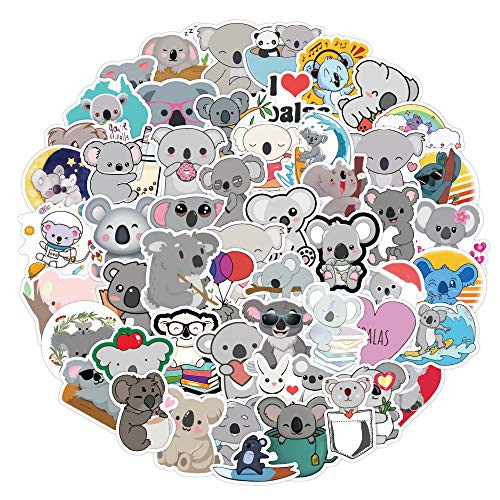 54Pc Koala Vinyl Stickers Decals, Waterproof Stickers for Laptop Water Bottle Bike Skateboard Luggage Computer Hydro Flask Toy Snowboard. Gifts for Kids Girls Teens