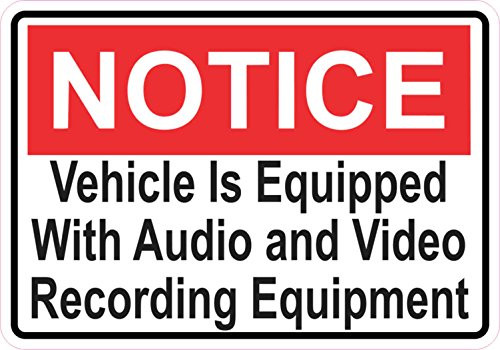 StickerTalk Notice Audio and Video Recording Vinyl Sticker, 5 inches by 3.5 inches