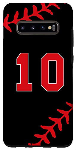 Galaxy S10Plus Baseball Jersey Uniform Number 10 Ball Player Gift for Guys Case