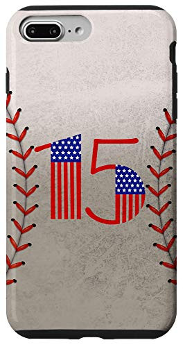 iPhone 7 Plus/8 Plus Baseball Number 15 with American USA flag Case