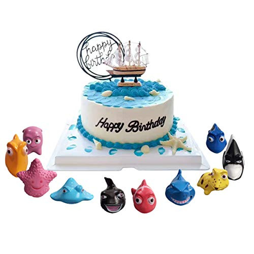 Finding Nemo Cake Topper, Cake Toppers Picks for Kids Birthday Party, Baby Shower Cake Decorations (Finding Nemo 10 pcs)
