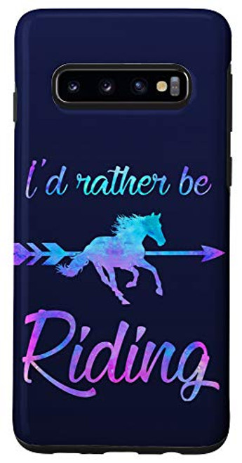 Galaxy S10 I'D RATHER BE RIDING Horses Equestrian Teen Girl Women Retro Case Galaxy S10 I'D RATHER BE RIDING Horses Equestrian Teen Girl Women Retro Case