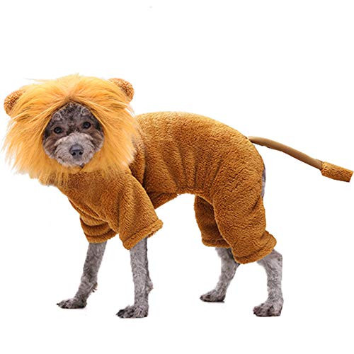 NACOCO Dog Halloween Lion Costume Pet Birthday Party Funny Clothes Cat Cosplay Outfits for Small to Large Dogs(L)