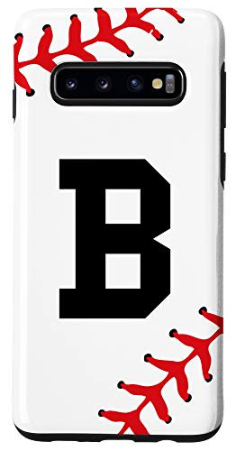 Galaxy S10 Baseball Letter B Initial Gift Ball Player Gift for Guys Case