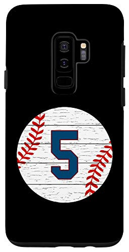Galaxy S9Plus Baseball Number  5 Ball Vintage for Baseball Players Gift Case
