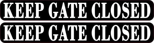 StickerTalk Keep Gate Closed Vinyl Stickers, 8 inches by 1 inch