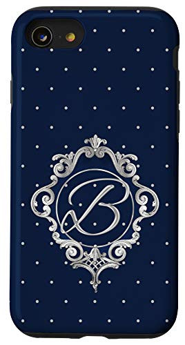 iPhone SE (2020) / 7 / 8 Blue ornamental initial letter B monogram elegant Case