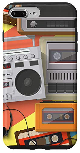iPhone 7 Plus/8 Plus Cassette Tape, Stereo  and  Radio Speaker. Vintage Retro Case