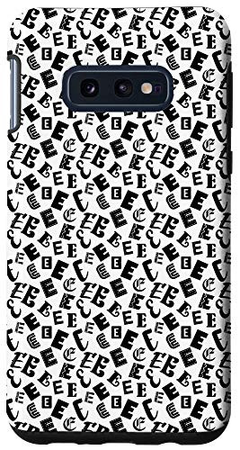 Galaxy S10e Alphabet Letter E Monogram Initial Black White Pattern Gift Case