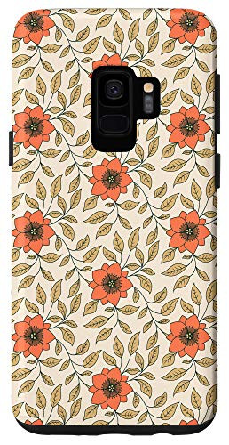 Galaxy S9 Orange Yellow Floral Vine Fall Garden Hipster Pattern Case