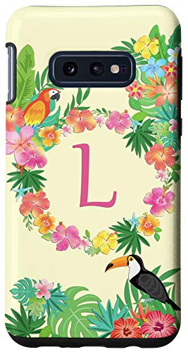 Galaxy S10e Summer Tropical Flowers Phone Case Initial L Summer Lover Case