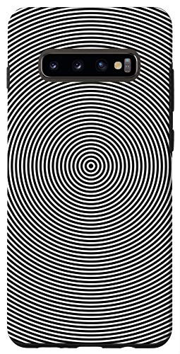 Galaxy S10Plus Black Concentric Circle Dizzy Optical Illusion Case