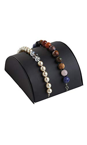 SSWBasics Half Moon Black Faux Leather Bracelet Display - 5" L x 4 5/8" W x 2 1/2" H