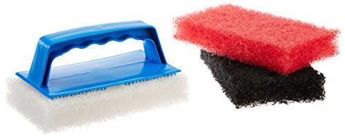 Star Brite Scrub Kit - 3 Different Textured Cleaning Pads  and  1 Interchangeable Handle for Simple, Easy Clean Up