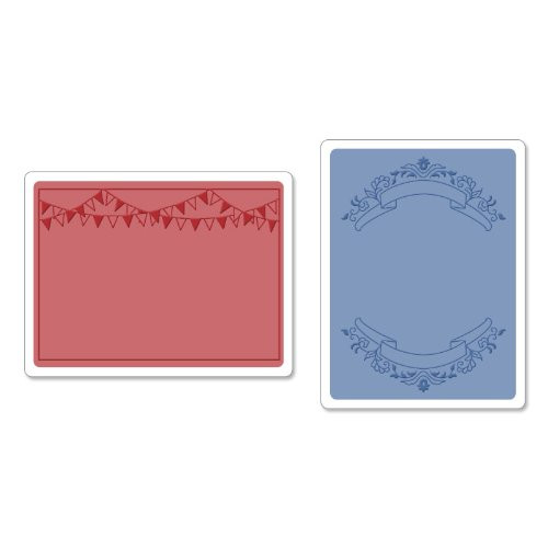 Sizzix Textured Impressions Embossing Folders 2/Pkg-Mini Banners