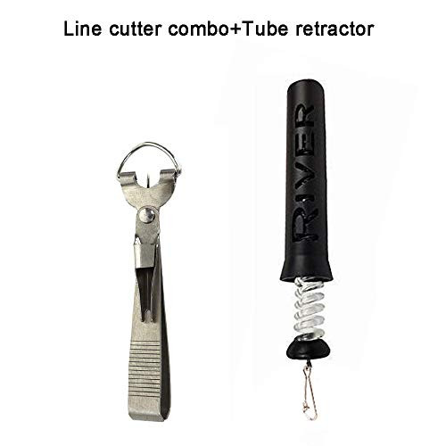 Aventik Vest Pack Tool Combo Zingers Tippet Holders Catch & Release Hemostat, Tie Fast Tool, Stainless Steel Nippers Magnetic Tippet Threader Leader (Combo C: Line Cutter Combo+Tube Retractor)