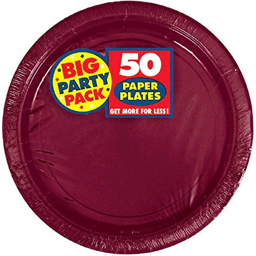 Big Party Pack Berry Red Paper Plates - 7" - Party Supply - 300 ct.