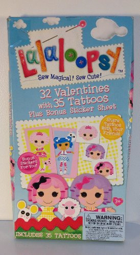 Lalaloopsy Valentine's Day Cards (32 Sticker Cards & 35 Tatoos plus Bonus Sticker Sheet)