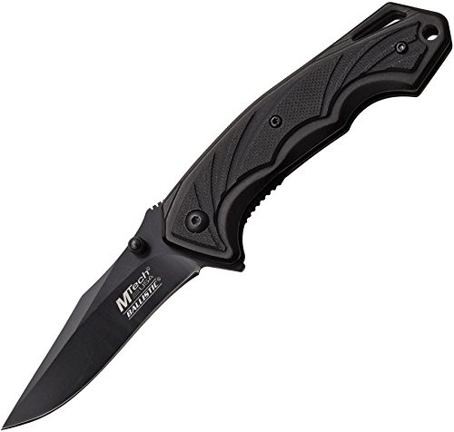 MTech A963P Black Tactical Assist Open Linerlock Folding Knife Pocket Folder