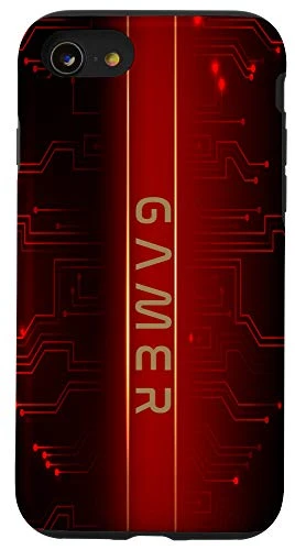 iPhone SE (2020) / 7 / 8 Red Circuit Board GAMER Software Developer Gift Idea Case