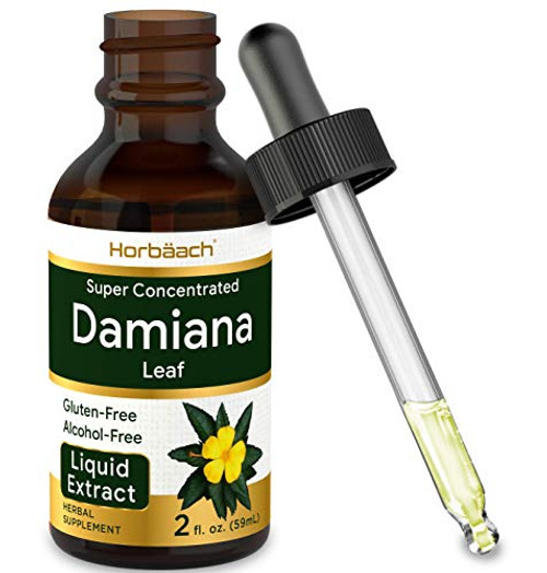 Damiana Herb Extract - Alcohol Free - 2 fl oz - Vegetarian, Non-GMO  and  Gluten Free - Liquid Tincture - by Horbaach