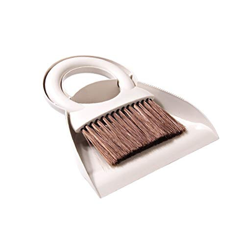 OCUhome Keyboard Brush, Keyboard Cleaner Multi Brush, Portable Mini Keyboard Desktop Sweep Broom Dustpan Table Corner Cleaning Brush for Computers Laptops Keyboards Beige