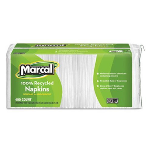 Marcal Small Steps 6506-PK Lunch Napkins- One-Ply- 12-1/2 x 11-2/5- White- 400/Pack