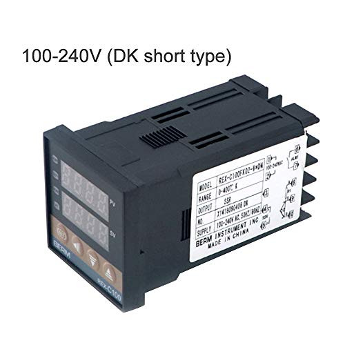 Ajcoflt PID Digital Intelligent Temperature Controller REX-C100FK02-VDN 0-400°C K Type Input SSR Output (100-240V DK short)