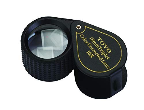 Toyo Professional 10X Magnifying Jeweler's Loupe with 18mm Triplet Lens, Black