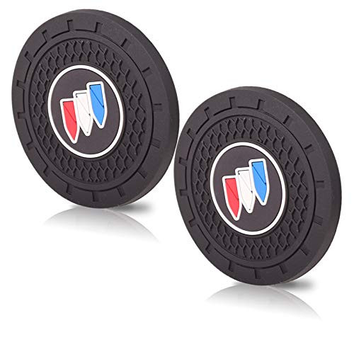 DBlosp Car Cup Holder Coaster Car Interior Accessories Durable Silicone Car Logo Cup Mat for Buick ?2PCS Black?