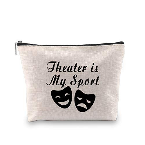 LEVLO Acting Inspired Gift Theatre Bags Theater is My Sport Makeup Bags Gifts for Performance Actress Actors Director (Theater is My Sport)