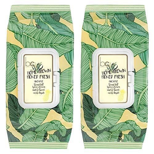 Beauty Concepts -2 Pack (60 Count Each) Pineapple with Aloe  and  Vitamin C Home Grown Picked Fresh Detoxifying Wipes