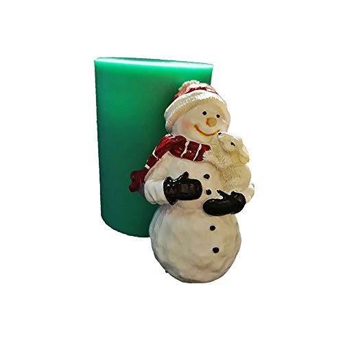 3D Christmas Snowman Cake Decorative Silicone Mold,Handmade Soap Candle Mold Fondant Jelly Chocolate Mousse Cake Pudding Mould Baking Aromatherapy Gypsum Polymer Clay Mould DIY Bakeware Pan (A)
