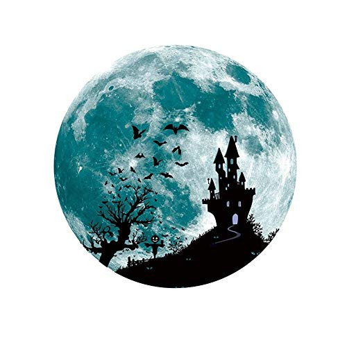 Litu Halloween Wall Decoration 30cm Luminous Moon Wall Sticker Glow in The Dark Halloween Stickers Room Decoration Ceiling Decals Wall Mural Wall Stickers (Color : Bat Castle) Litu Halloween Wall Decoration 30cm Luminous Moon Wall Sticker Glow in The Dark Halloween Stickers Room Decoration Ceiling Decals Wall Mural Wall Stickers (Color : Bat Castle)