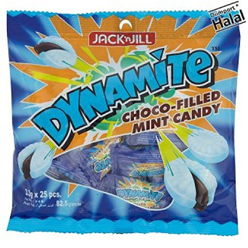 Jack 'n Jill Dynamite Choco Filled Mint Candy 25pcs x 3.3g (628MART) (3 Pack)