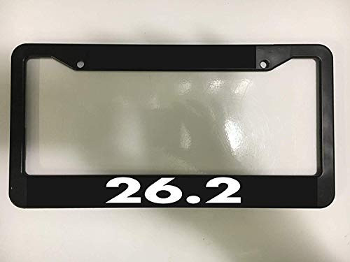 First Rober Aluminum Alloy 26.2 Marathon Miles Long Run Running Exercise Chrome Black License Plate Frame New Holder