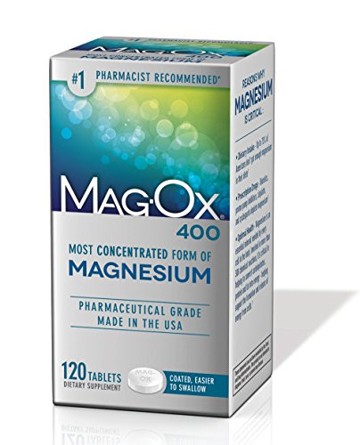 Mag-Ox 400 Magnesium Mineral Dietary Supplement Tablets, 483 mg Magnesium Oxide, 120 Count, Pharmaceutical Grade