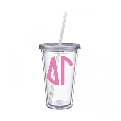 Delta Gamma Sorority Pink No Border Monogram Sticker Decal on Clear plastic Tumbler Greek Letter 16 oz. BPA Free DG Delta Gamma Sorority Pink No Border Monogram Sticker Decal on Clear plastic Tumbler Greek Letter 16 oz. BPA Free DG