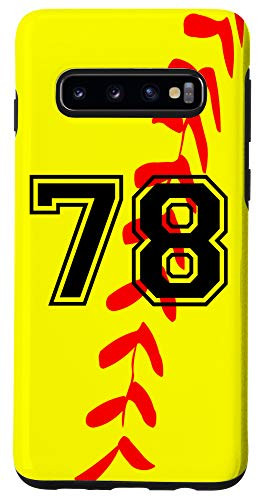 Galaxy S10 Softball Jersey Number  78 Seventy Eight No 78 Game Play Fun Case