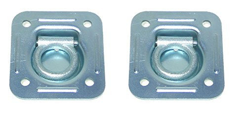 Pit Posse Cargo Trailer Recessed Pan D Ring Floor Rope Anchor Tie Down  6,000 Lbs. Breaking Strength  4 Mountings Points  Used with Carrier Bolts  (2)