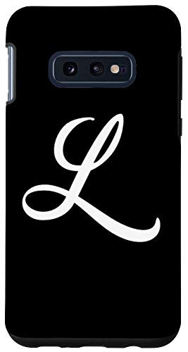 Galaxy S10e Letter L Cursive Script Monogram White Black Script Capital Case