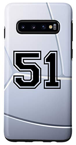 Galaxy S10 Volleyball Jersey Number  51 Fifty One No 51 Game Play Case