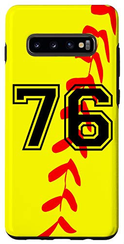 Galaxy S10Plus Softball Jersey Number  76 Seventy Six No 76 Game Play Fun Case
