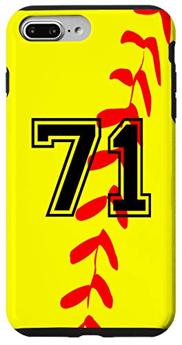 iPhone 7 Plus/8 Plus Softball Jersey Number  71 Seventy One No 71 Game Play Fun Case