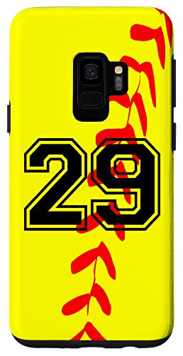 Galaxy S9 Softball Jersey Number  29 Twenty Nine No 29 Game Play Fun Case