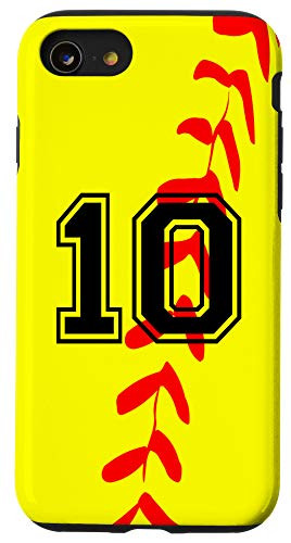 iPhone SE (2020) / 7 / 8 Softball Jersey Number  10 Ten No 10 Game Play Fun Case
